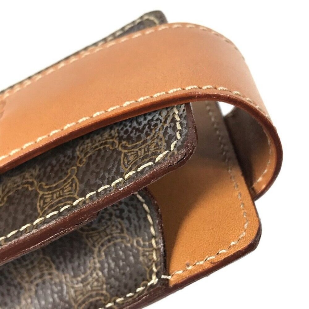CELINE Macadam Pouch accessory case Leather/PVC Brown - Picture 10 of 16